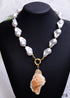 Boho Necklace, White Peal Sea Shell